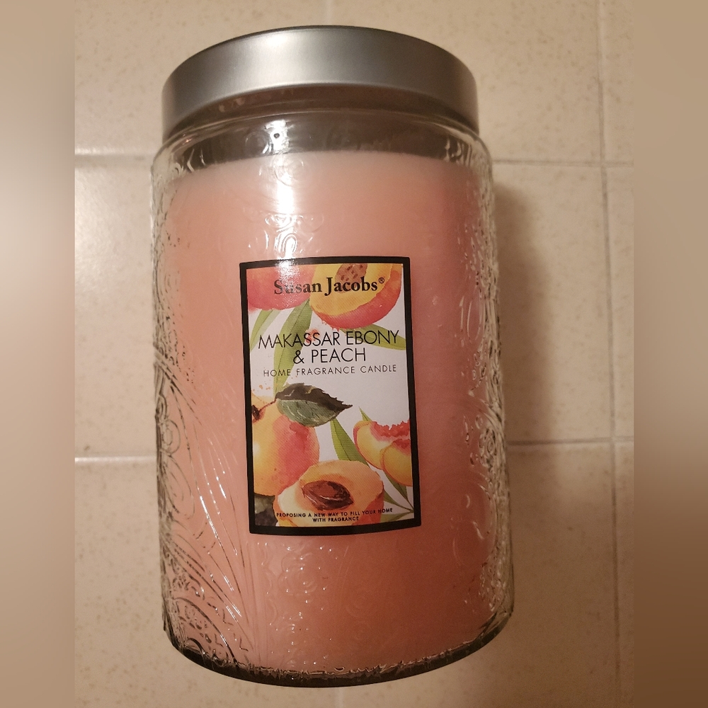 Susan Jacobs Candle Makassar Ebony & Peach Big 21 oz New